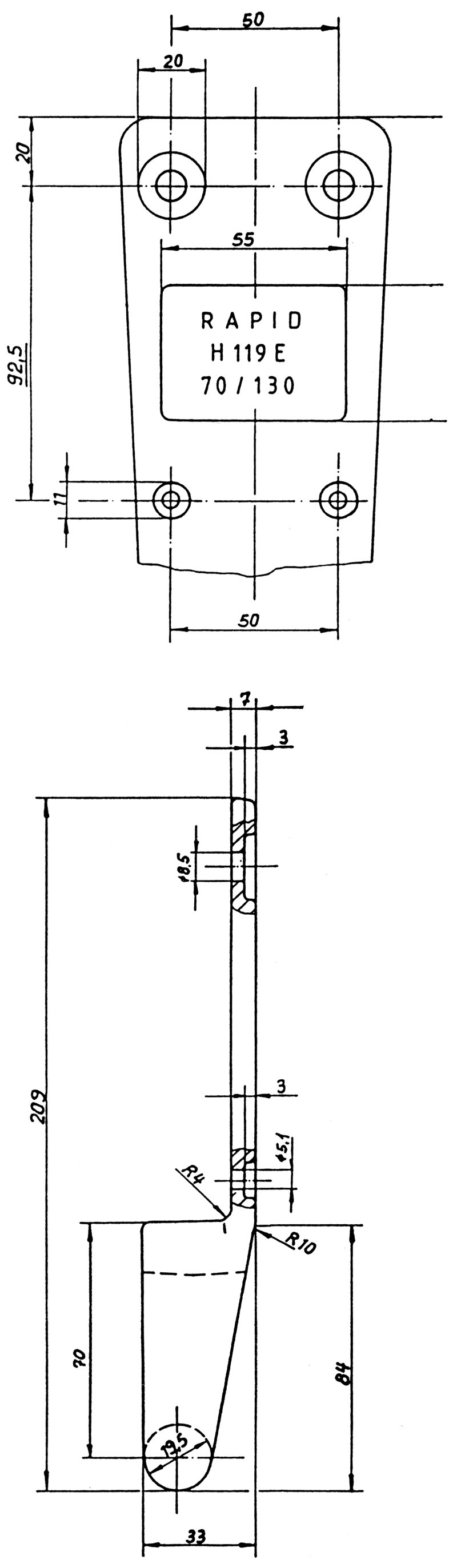 Scharnier Rapid H119E/130