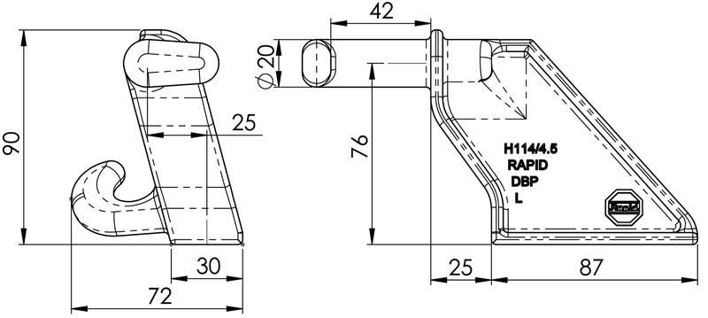 Pendelzapfen Rapid H114/4,5