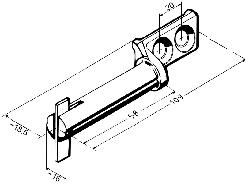 Scharnierbolzen Rapid 25/30 mit Fallnase zum Anschrauben